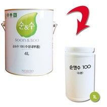 노루페인트 순앤수 100 친환경 내부용 수성페인트 1L 무광, 레몬5
