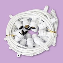 하트앤 파티라이트 줄조명 스트링라이트 화이트 캠핑 오징어등 16M 20구, 20소켓_LED8W전구색포함