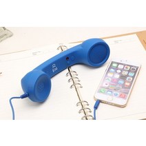 수화기 집 전화기 일반 유선 옛날 레트로 가정용 빈티지 엔틱 새로운 방사선 방지 3.5mm 마이크 전화 송 iphone 클래식 헤드폰 마이크 용 휴대 전화 송 수신기, 푸른