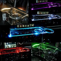 코란도스포츠 트윈컵홀더 2단 무중력테이블 USB 5V LED 차량용 식탁 선반 트레이 스마트폰 거치대, 없음LED, 트윈컵홀더형, 1개