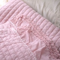 레이스 프릴 침대패드 60수워싱, 앤틱 로즈