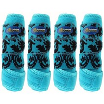 Professional Equine Horse 미디엄 스포츠 Medicine Splint Bell 부츠 4131B, Front Rear Pair Turquoise