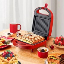 가정용 토스터기 아침 식사 샌드위치 메이커 아침 식사 메이커 가정용 조명 식품 메이커 와플 메이커 다기, 02 빨간_02 UK