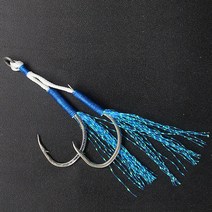 슬로우 지깅 바늘 메탈지그 어시스트훅 삼치 갈치 루어 농어 낚시 블루텐실 더블훅, 17#(10개입)