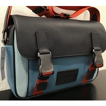 coach 코치 가죽 Track 크로스바디 Messenger Bag 네이비 블루 오렌지 컬러블락 New 116928