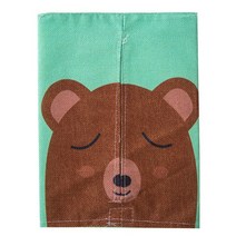 패브릭 만화 티슈 박스 커버 손수건 냅킨 홀더 커버 귀여운 토끼 베어 동물 프린트 티슈 케이스 시트 타입 재사용 가능, C