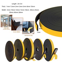 EVA 스폰지 단면 테이프 충격 방지 폼 실란트 스트립 1-10MM 자동차 패드 방음 버퍼 충돌, Width 5mm, Thick 2mm Length 5m
