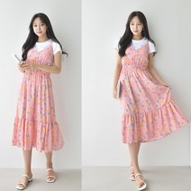 [NewCare] 여성 나시롱원피스 플라워 여름 뷔스티에 원피스