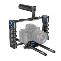 Neewer DSLR 짐벌 핸드그립 슬링 양손 영상 촬영 파노라믹 떨림 방지, 06. D타입 레드