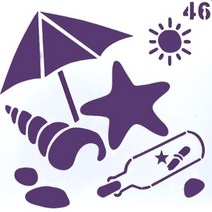 스텐실 도안 해변 소품 B-07-046