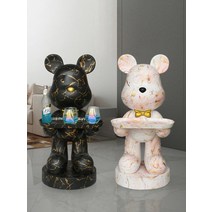 모던하우스 리틀베어 베어브릭 팝아트 피규어 트레이 사이드 간이 테이블 72cm, J