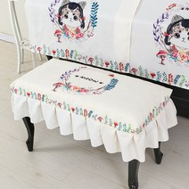 의자 카바 귀여운 레이스 프린팅 패브릭 가구 덮개 북유럽 프린팅 피아노 의자 스툴 다용도, 고양이