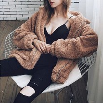 에코 퍼 자켓 여성 가을 겨울 모피 코트 카키 캐주얼 따뜻한 소프트 지 모피 플러시