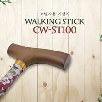 할머니 지팡이 나무손잡이 레드 꽃무늬 고급진 노인폐션