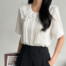 유행의미아 레이스 프릴 플랫 카라 블라우스(o49221)
