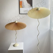 Pleated 빈티지 조명 플로어 램프 침실 LED 책상 디자인 장 단 스탠드 조명 미국, 베이지 블랙 3색