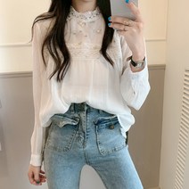 코코블랑 아라미스 플라워 자수 블라우스