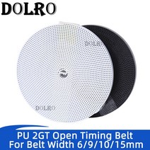 2GT 오픈 동기 벨트 2GT-6 폭 6/9/10/15mm 폴리 우레탄 스틸 PU GT2 타이밍 작은 백래쉬 3D 프린터, 6mm Color white, [01] 1Meter, 1개