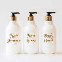 위띵크 골드 욕실디스펜서 샴푸통 드로잉 520ml 3종세트, 1개