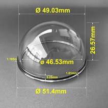 브래킷 외부cctv 51.4x26.57mm 2 인치 소형 아크릴 pc 투명 돔 유리 보호 커버 보안 cctv 카메라 하우징 방지 투명 쉘
