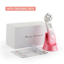 피부 미용 맛사지 관리 레이저 Ems mesotherapy electroporation rf 무선 주파수 led 광자 스킨 케어 넥 페이스 리프팅 주름 제거 기계 강화, 협력사, 그라데이션 핑크 박스