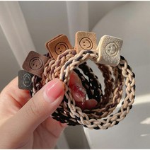 투페이스 5p고퀄리티 스마일 꽈배기 헤어끈 고무줄 세트
