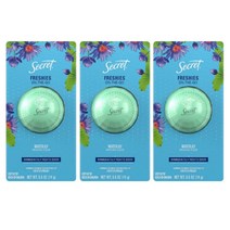 Secret 시크릿 프레쉬즈 휴대용 미니 데오드란트 워터릴리 0.5oz(14g) 3팩 Freshies Invisible Solid Antiperspirant and Deodorant Waterlily Scent, 3개