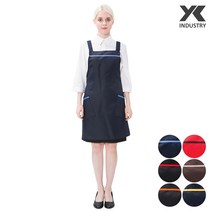 [NEW] 예경 깔끔한 한 줄 포인트 H형 앞치마, 곤색/하늘띠(PO-7991)