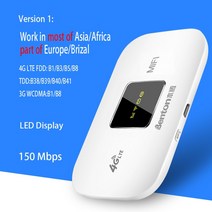 라우터 리피터 와이파이 부스터 Benton 잠금 해제 3G4G Lte 한국 무선 휴대용 Mifi 모뎀 미니 포켓 타입 C 충전기 150 Mbps KT SK Sim 카드 3000ma, 3000mAh+Version1, 3000mAH Battery+Asia LED Scree