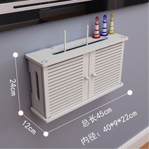 TV셋톱박스 진열장 벽걸이 무타공 멀티탭 가림막 상자 전선 공유기 수납함, J05 큰사이즈 양문 백엽 3대 강화
