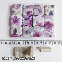 4oz114g 멀티 모양 도자기 모자이크 타일 5mm018 인치 두께 Ovoid다각형원형정, Square Flower 2+4oz114g