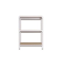 스피드랙 무볼트 조립식 앵글 철제 선반 3단 800 x 400 x 600, 화이트:12mm 강화 MDF 보드