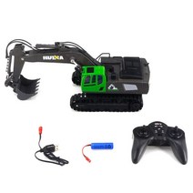 RC 118 굴삭기 9 채널 합금 버전 엔지니어링 차량 전기 대형 크리스마스 선물 포크레인 rc카 장난감, [01] green no box