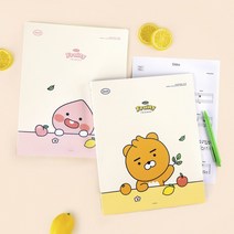 [리틀카카오프렌즈 프루티 40P 클리어 파일] 파일 클리어파일 화일 L자파일 클리어화일 A4파일 쫄대파일 도큐먼트파일 정부화일 파일케이스 L홀더 L자화일 엘자파일 악보화일 L파일, 어피치