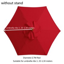 루프 탑 텐트 차량 용 어닝 하드 전망대 지붕 천 방수 태양 그늘 천 야외 테라스 천막 옥스포드 천 uv 보호 커버, 8개 갈비의 경우 2.7m 빨간색