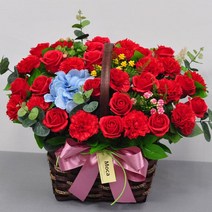 [천삼백케이] [모카플라워갤러리] 레드5 어버이날선물 비누꽃바구니 생일생신승진 조화, 단품
