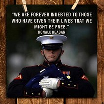 Ronald Reagan Quotes Wall Art-“We Are Forever Indebted for Our Freedom”- 8 x 10” Inspirational-Presi, 1