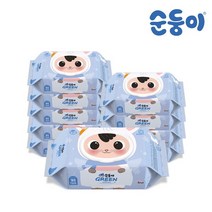 순둥이 그린에디션 유아물티슈 캡형, 10팩, 80매