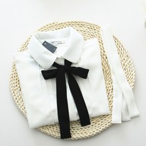 한국판 영륜아카데미 바람잡이리본 리본 남녀 공용 솔리드 컬러모던 리본 넥타이넥타이 흑백