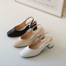 배니안 스퀘어 슬링백 힐 5cm