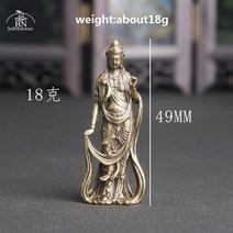 관세음보살상 가정용 불상 빈티지 구리 태국 관음 부처님 동상 홈 장식 거실 작은 장식품 사무실 책상 미, 01 Brass Guanyin-18g