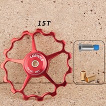자전거용품 부품 11T 13T 15T 휠 MTB 스틸 베어링 자키 풀리 도로 자전거 리어 디레일러 롤러 들러, red 15T, CHINA