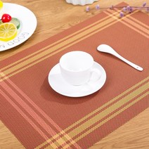 일본식 베이지 단열매트 테이블매트 45X30CMVC 그린단열식매트 티테이블매트, 오렌지, 하나