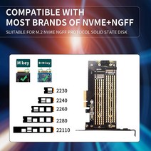 호환 컴퓨터 어댑터 부품 JEYI 듀얼 M.2 PCIE 어댑터 NVME(M 키) 또는 SATA(B SSD-PCI 익스프레스 4.0 X4/X8/X16 슬롯 지원