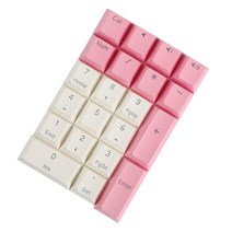 기계식 키보드 숫자 키 캡 pc 데스크탑 컴퓨터 용 pbt 키 캡 숫자 키패드 용 방수 미끄럼 방지 홈 용품, 21체리용 키, 플라스틱, 핑크 화이트