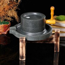 가정용 맷돌 돌맷돌 두부만들기 소형 콩 가루 콩비지, 20x30 나무손잡이 + 두부 상자