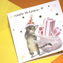 카드들 해피벌쓰데이 캐릭터 생일축하카드 -생일/축하/초대장/돌잔치/파티이벤트꽃선물포장용품메세지카드, 생일카드- 귀여운 벌쓰데이