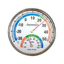기계식 히그로 미터/온도계 실내 실외 습도 게이지 표시기, 금속, 1개