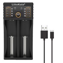 KUTUMAI 스마트 만능 배터리 2구 충전기 Lii-202, 1개