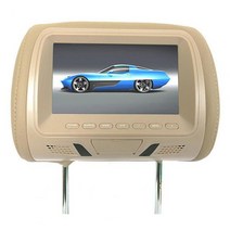 차량용모니터 안드로이드모니터 휴대용TV 범용 자동차 머리 받침 모니터 LCD 디지털 디스플레이 원격 제어 7 인치 높은 선명도 후면 좌석 엔터테인먼트 DC12V 자동차에 대 한, 03 Beige